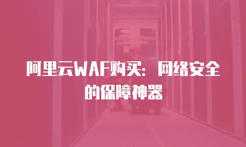 阿里云WAF购买：网络安全的保障神器