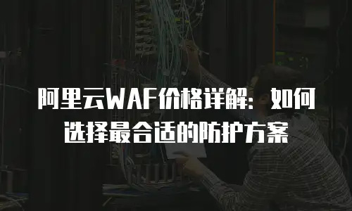 阿里云WAF价格详解：如何选择最合适的防护方案