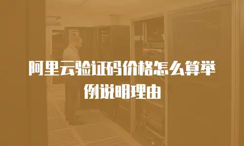 阿里云验证码价格怎么算举例说明理由