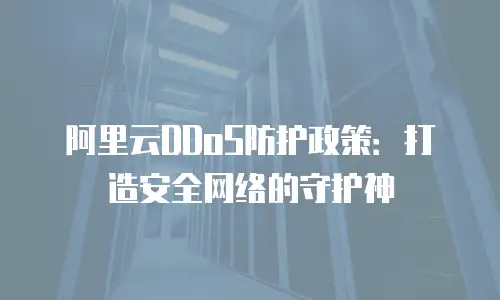阿里云DDoS防护政策：打造安全网络的守护神
