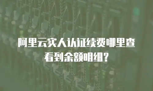 阿里云实人认证续费哪里查看到余额明细？