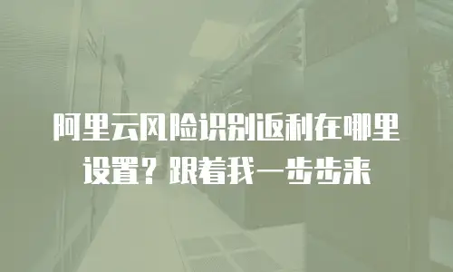 阿里云风险识别返利在哪里设置？跟着我一步步来