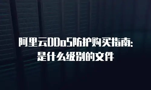 阿里云DDoS防护购买指南:是什么级别的文件