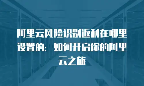 阿里云风险识别返利在哪里设置的：如何开启你的阿里云之旅