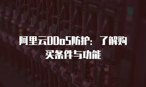 阿里云DDoS防护：了解购买条件与功能