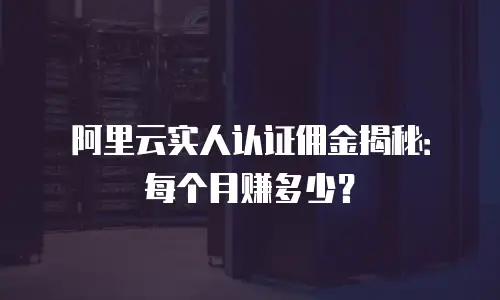阿里云实人认证佣金揭秘：每个月赚多少？
