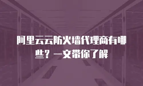 阿里云云防火墙代理商有哪些？一文带你了解