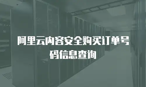 阿里云内容安全购买订单号码信息查询