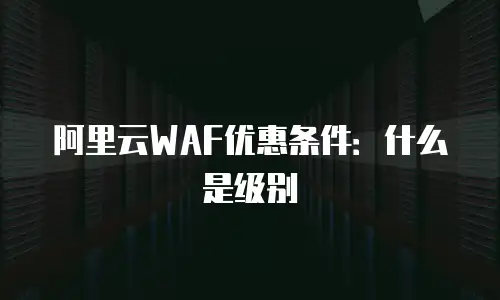 阿里云WAF优惠条件：什么是级别