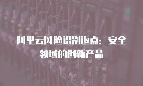 阿里云风险识别返点：安全领域的创新产品