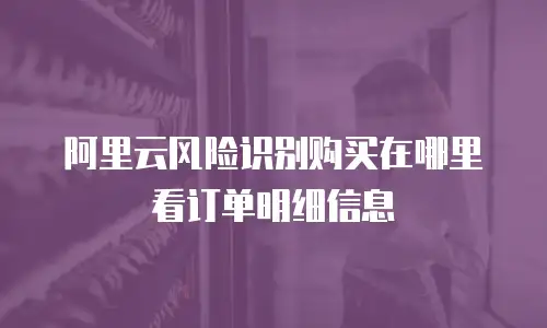 阿里云风险识别购买在哪里看订单明细信息
