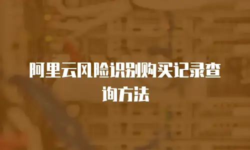 阿里云风险识别购买记录查询方法