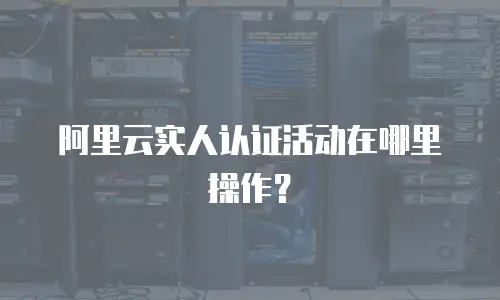 阿里云实人认证活动在哪里操作？