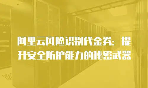 阿里云风险识别代金券：提升安全防护能力的秘密武器
