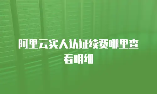 阿里云实人认证续费哪里查看明细