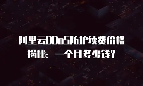 阿里云DDoS防护续费价格揭秘：一个月多少钱？