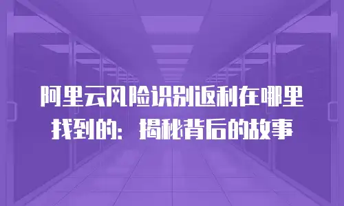 阿里云风险识别返利在哪里找到的：揭秘背后的故事