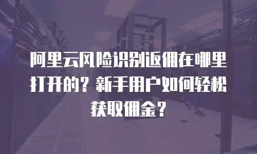阿里云风险识别返佣在哪里打开的？新手用户如何轻松获取佣金？