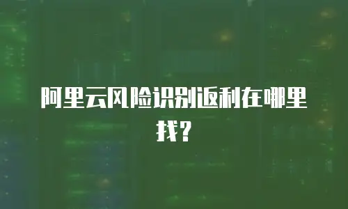 阿里云风险识别返利在哪里找？