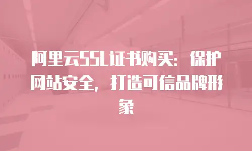 阿里云SSL证书购买：保护网站安全，打造可信品牌形象