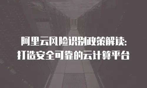 阿里云风险识别政策解读：打造安全可靠的云计算平台