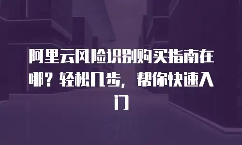 阿里云风险识别购买指南在哪？轻松几步，帮你快速入门