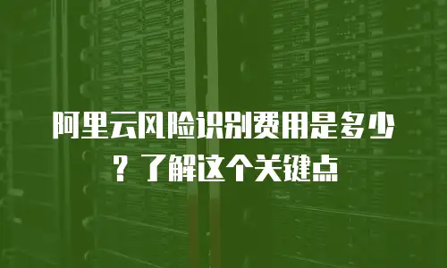 阿里云风险识别费用是多少？了解这个关键点