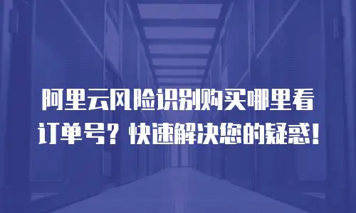 阿里云风险识别购买哪里看订单号？快速解决您的疑惑！