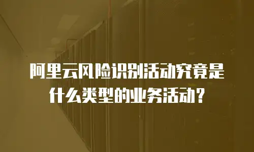 阿里云风险识别活动究竟是什么类型的业务活动？