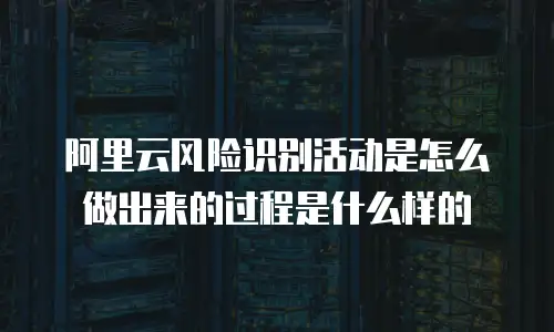 阿里云风险识别活动是怎么做出来的过程是什么样的
