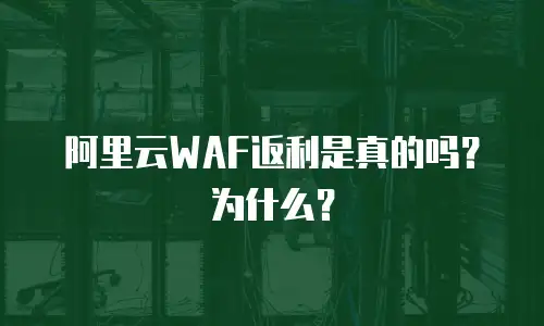 阿里云WAF返利是真的吗？为什么？