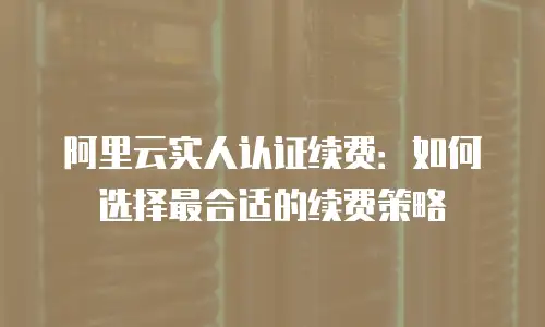 阿里云实人认证续费：如何选择最合适的续费策略
