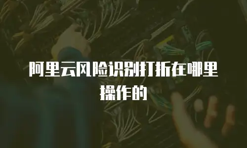 阿里云风险识别打折在哪里操作的