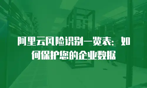 阿里云风险识别一览表：如何保护您的企业数据
