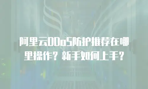 阿里云DDoS防护推荐在哪里操作？新手如何上手？