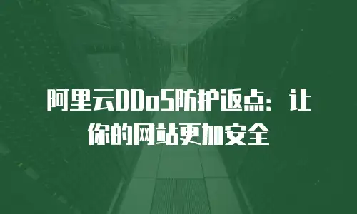 阿里云DDoS防护返点：让你的网站更加安全