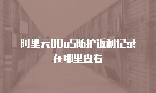 阿里云DDoS防护返利记录在哪里查看