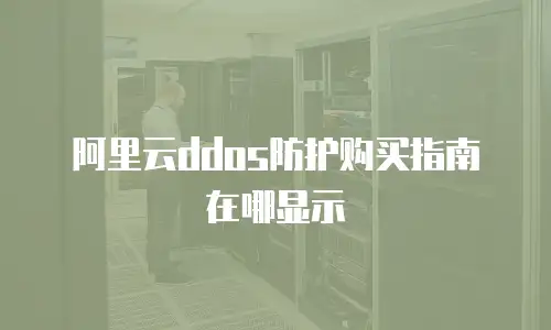 阿里云ddos防护购买指南在哪显示