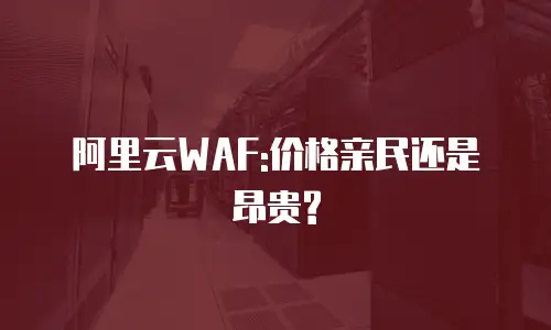 阿里云WAF:价格亲民还是昂贵?