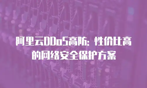 阿里云DDoS高防: 性价比高的网络安全保护方案