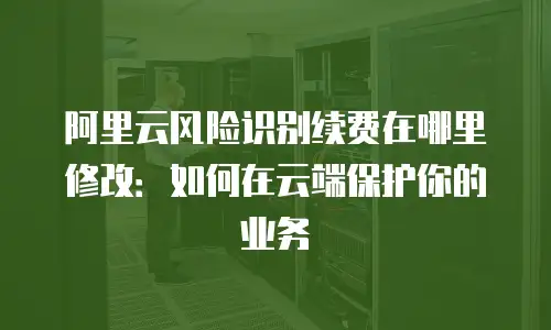阿里云风险识别续费在哪里修改：如何在云端保护你的业务