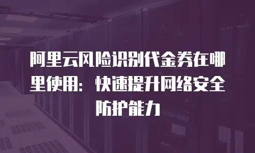 阿里云风险识别代金券在哪里使用：快速提升网络安全防护能力