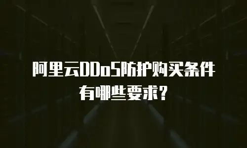 阿里云DDoS防护购买条件有哪些要求？