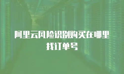 阿里云风险识别购买在哪里找订单号
