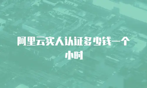 阿里云实人认证多少钱一个小时