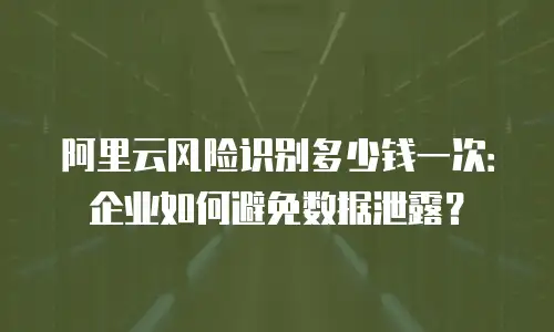 阿里云风险识别多少钱一次：企业如何避免数据泄露？