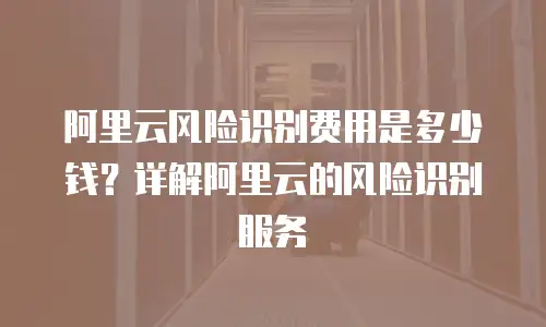 阿里云风险识别费用是多少钱？详解阿里云的风险识别服务