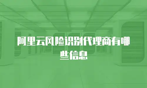 阿里云风险识别代理商有哪些信息