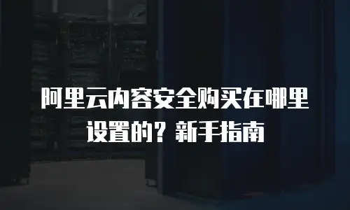 阿里云内容安全购买在哪里设置的？新手指南