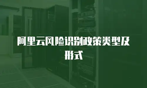 阿里云风险识别政策类型及形式